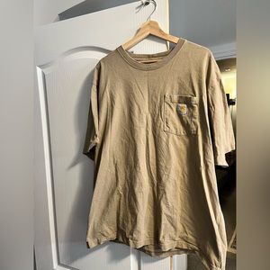 Carhartt Men’s Tan Pocket Tee - Loose Fit XL